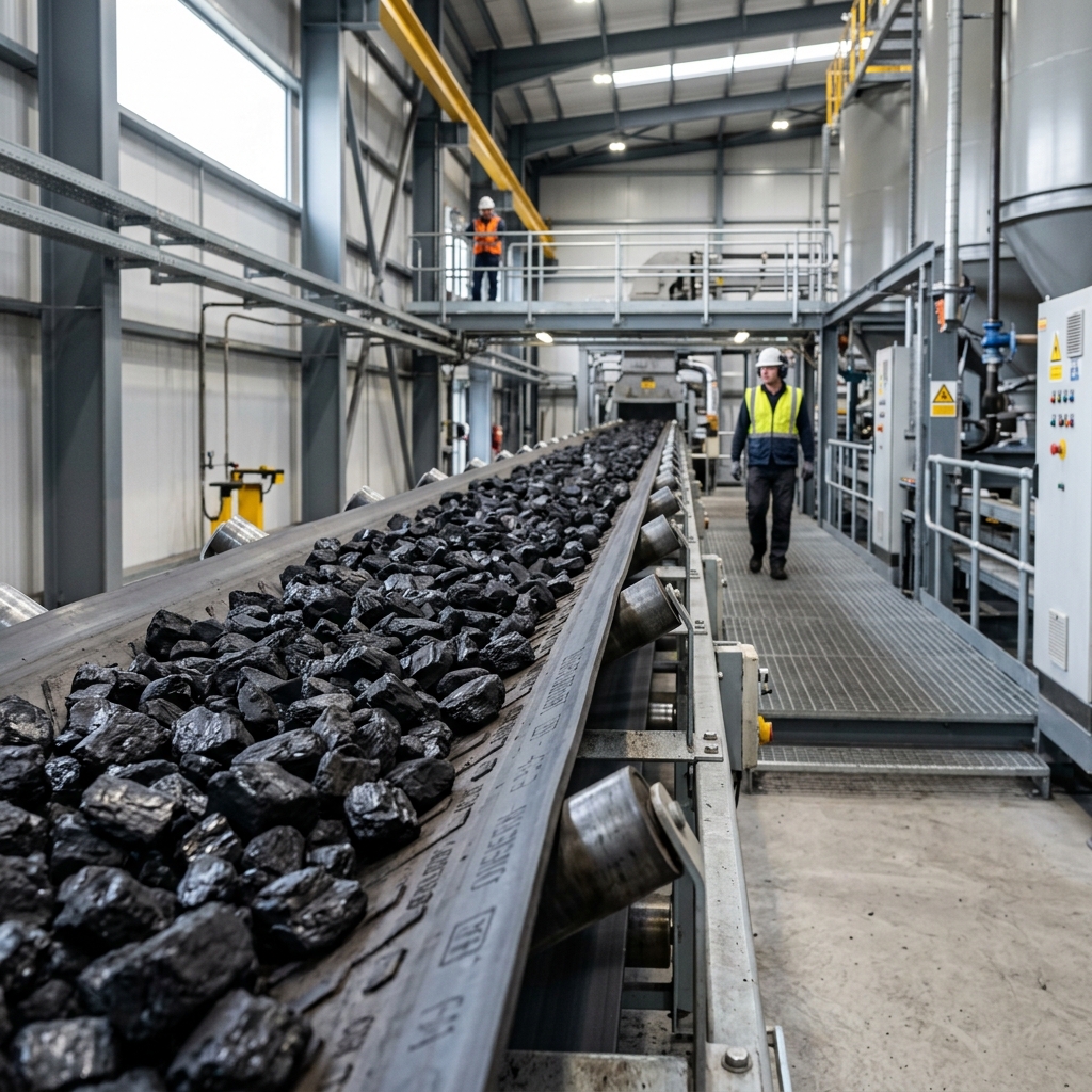 Industrial processed coal chunks